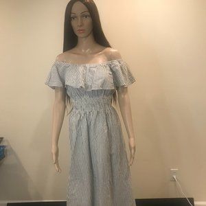 Zara grey/white midi dress